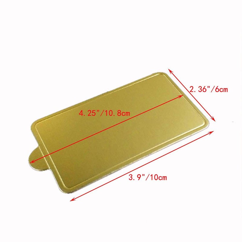 Miecux 100-Pack Mini Cake Base Boards, Gold Mousse Cake Cardboard Set, Ideal for Dessert Buffet, Wedding, Parties, Catering Supplies (mixing set) - Image 2